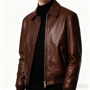 Chaqueta de cuero de moda nueva en oferta, chaqueta de moto con cremallera para invierno, abrigos de talla grande con chaqueta grande para hombre - Product Image 6
