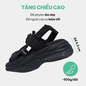 Sandalias Unisex con Tiras Cruzadas, Negras, Punta Abierta, Parte Superior de Tela, Suela de Goma, Entresuela de EVA, Transpirables, Casuales, de Verano, con Cierre de Velcro - Product Image 2