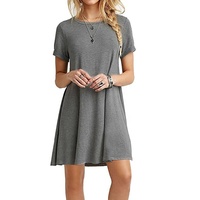 Vestido Camisero Largo de Verano para Mujer, Talla Grande, Bordado, Casual, Manga Corta, 100% Algodón, Logotipo Personalizado, Transpirable