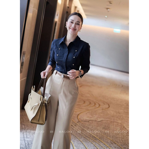 A8031 HAGOO French Chic Stand Collar <b>Shirt</b> Ladies <b>Office</b> Wear Ready to Ship - Product Image 4