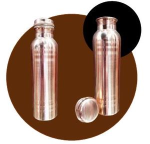 Botella de Agua Minimalista de Cobre Liso, Botella de Hidratación de Diseño Ayurvédico a Prueba de Fugas para Uso Diario - Product Image 3