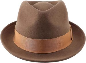 Black Wool Felt Fedora Hat Ribbon Band Adjustable Wide Brim Unisex Classic Style for Party Outdoor Travel - Product Image 2