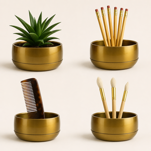 Maceta Decorativa de Metal Dorado de Lujo para Orquídeas, Maceta para Plantas de Interior, Decoración para Mesa, Hogar, Oficina y Hotel - Product Image 2