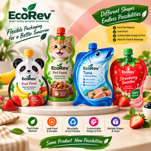 Spout <b>Pouch</b> Flexible Packaging For Juices Baby <b>Food</b> Nutrition On The Go With Digital Printing And Recyclable Material - Product Image 1