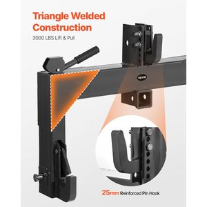 Attacco Rapido a 3 Punti con 2 Ricevitori, Capacità di Sollevamento 3000 Libbre, Bullone Regolabile a 5 Livelli, Categoria Adattamento Attacco a 3 Punti - Product Image 4