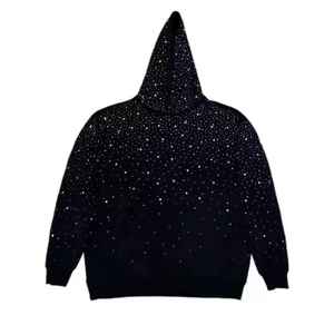 Sweat à capuche unisexe surdimensionné personnalisé avec strass étincelants, en tissu polaire écologique, confortable et chaud, idéal pour le style urbain en hiver - Product Image 4
