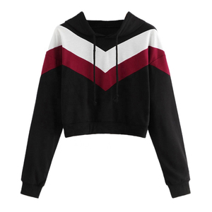 Sudadera Corta con Capucha y Logotipo Personalizado para Mujer, Informal, de Algodón Suave, Color Sólido - Product Image 1