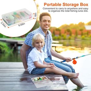 94pcs Fishing Lures Kit Soft Plastic Baits Set with Worms & Frog Crankbaits for Freshwater Saltwater Fishing <b>Tackle</b> <b>Box</b> Included - Product Image 5