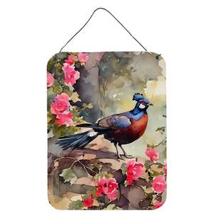 Panneau métallique en aluminium multicolore 12x16 New Pheasant Door Hanging Prints for Kitchen Bar Bathroom Home Decor Front Door Plaque - Product Image 1