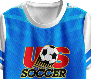US Soccer Kids Jersey Set Short Sleeve Gradient Blue White 100% Polyester Heat-Transfer Printed Breathable Sports Fitness - Product Image 6