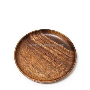 Platos de arroz de madera de acacia de alta calidad personalizados al por mayor, embalaje de la mejor calidad, plato de vajilla pulido sólido ecológico - Product Image 1