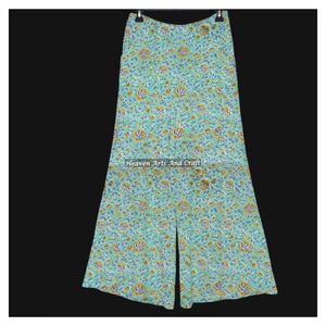 Pantalon imprimé bloc à la main vente chaude Palazzo ample jambe large taille haute pantalon décontracté pour les femmes #1 vente chaude en pantalon - Product Image 5