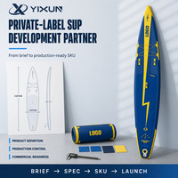Planche de paddle gonflable personnalisable pour la course, avec technologie Drop Stitch, nez de déplacement, pont antidérapant et renforcé pour les coureurs