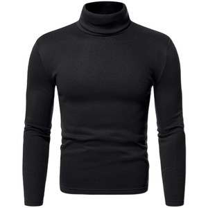 Men's Regular Fit Knitted Long Sleeve Solid Color Casual <b>Top</b> Navy Blue Front Logo Breathable <b>Thermal</b> Fabric - Product Image 5