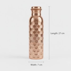 Eco Friendly Pure Copper Water Bottle 1L <b>Extra</b> <b>Large</b> Leak Resistant Copper Vessel for Drinking Water Health Care Kitchen Office - Product Image 5