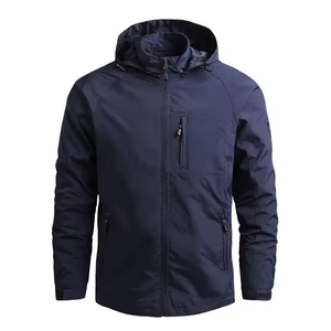 Veste tricotée légère à capuche coupe-vent et imperméable pour homme avec logo frontal - Décontractée pour l'extérieur XS - Product Image 2