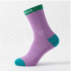 Crew <b>Socks</b> Geometric Pattern Blue Breathable <b>Running</b> <b>Socks</b> for Adults Spring Season - Product Image 3