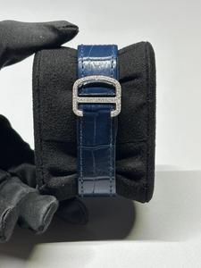 Moissanite Diamond Watch in White Gold for Men's Wedding and Party Wear Diamond Watch <b>Smart</b> Blue Band Dial for Export Sale - Product Image 2