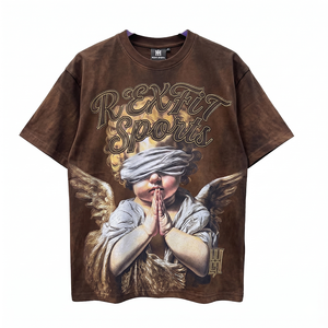 เสื้อยืดพิมพ์ลายโลโก้ตามสั่ง คุณภาพพรีเมียม เนื้อผ้านุ่มสบาย ระบายอากาศได้ดี เสื้อยืดแบบยูนิเซ็กซ์ เสื้อยืดสีซีดจาง บริการ OEM - Product Image 1