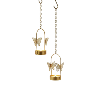 Support de bougie chauffe-plat en laiton en forme de cage à oiseaux avec chaîne pour décoration intérieure, bougeoirs suspendus - Product Image 3