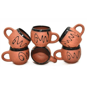 Ensemble de tasses à thé en terre cuite durables et écologiques, fabriquées à la main - Style campagnard - Product Image 3