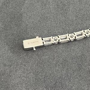 Moissanite <b>Charm</b> Chain <b>Bracelet</b> in 925 Sterling <b>Silver</b> Shimmering Link Jewelry <b>for</b> Fashion Styling - Product Image 5