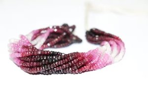 Perles Rondelles Facettées en Rubis Ombré Naturel 3-4mm, Fil de Pierres Précieuses, Vente en Gros - Product Image 4