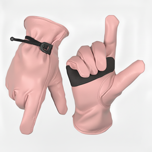 Guantes de invierno de piel beige con pantalla táctil completa, palma de grano suave, puño dividido y forro de cachemira para mujer, ideales para uso exterior. - Product Image 1