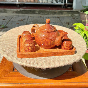 Taza de Té Artesanal Vietnamita de Madera de Coco con Asa, Vajilla Ecológica Totalmente Natural, Recipiente para Beber de Madera Pulida - Product Image 3