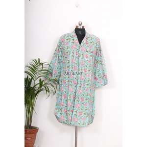 Camisón Kimono Bohemio de Algodón para Mujer, Estilo Indio, Largo Medio, con Cinturón y Botones Decorativos, Ajuste Holgado y Dulce - Product Image 3