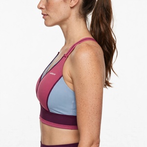 Sujetador deportivo para mujer, personalizado, con bloques de color, sin aros, espalda cruzada, transpirable, de secado rápido, tirantes en Y, para todas las estaciones - Product Image 4