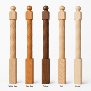 Poste de Escalera de Madera Maciza EFS NP02, Piezas de Escalera de Álamo, Escaleras Personalizadas para Arquitectura de Interiores, Diseño Moderno, 1 Año de Garantía - Product Image 1