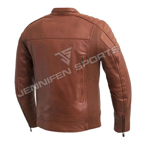 Chaqueta de cuero genuino para motociclistas, personalizada para hombre, fabricada por fabricantes de chaquetas de cuero para motociclistas, con forro acolchado interior. - Product Image 2