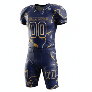 Ensemble de maillot et short de football américain personnalisé, respirant, à séchage rapide, antibactérien, anti-UV, avec position du logo sur le devant - Product Image 6