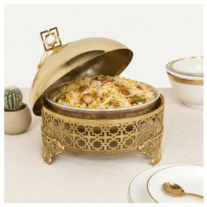 Luxury Gold Stainless Steel Modern Casserole <b>Pot</b> Chafing Dish Buffet Set Food Warmer Hot <b>Pot</b> Eco-Friendly Weddings Hotels - Product Image 2