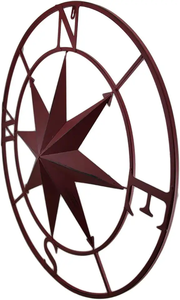 Brújula de Metal para Colgar en la Pared, Acabado Desgastado, Decoración Náutica Rústica - Product Image 2