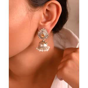 Pendientes Largos de Plata Meera Jaipur Shubha - Product Image 2