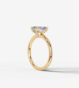Bague de Fiançailles et de Mariage en Argent Sterling 925 Plaqué Or 18K avec Moissanite Taille Émeraude Certifiée pour Femme - Product Image 2