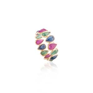 18K Gold Eternity Band with Unique Micro Insert and Pave Setting - Product Image 3
