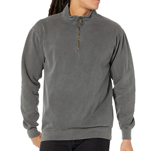 Miner Oversized Look Mens Quarter Zip Sweatshirt 100% Cotton Fleece <b>Jumper</b> Custom Elastic Waist Top Supplier Men's Sweatshirts - Product Image 1