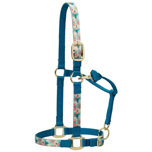 Harnais en cuir marron pour cheval avec quincaillerie dorée et plaque nominative - Product Image 4