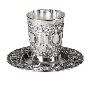 Copa Kiddush de Perlas Naturales de 5 pulgadas, Copa de Vino para Shabat, Copa de Vino de Níquel para Bar/Bat Mitzvah, Boda, Hermosa Copa de Shabat de Elijah - Product Image 2