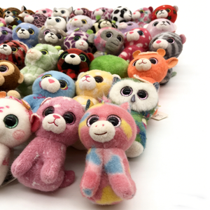 Set de Peluches de Animales con Ojos Brillantes, Surtidos, Coloridos, Mini y Grandes, Personalizados al por Mayor, Incluye Leopardo, Tigre, Gato, Perro, Mono, Búho - Product Image 1