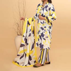 3PC Digital Printed Khaddar Suit PW4154 <b>Club</b> <b>Dresses</b> Collection - Product Image 2