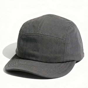 Casquette de baseball ajustée à visière plate avec logo personnalisé en relief, 100% coton, 5 panneaux, décontractée, pour le sport et les activités de plein air - Product Image 4