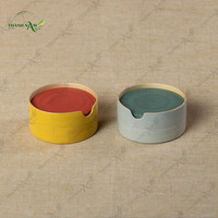 Juego de Posavasos y Cenicero de Bambú con Diseño Moderno de Planta, Impresión UV, Duradero, Ecológico, Decoración para el Hogar, Ideal para Regalos Promocionales