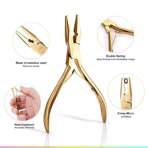 Kit de Herramientas Profesional de 4 Piezas con Pinzas de Acero Inoxidable para Extensiones de Cabello Humano con Anillas y Microperlas - Product Image 6