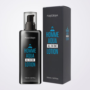 Crema hidratante facial Puredeom Homme Aqua All-in-One Lotion 150ml, producto coreano para el cuidado de la piel, hidratante corporal. - Product Image 1