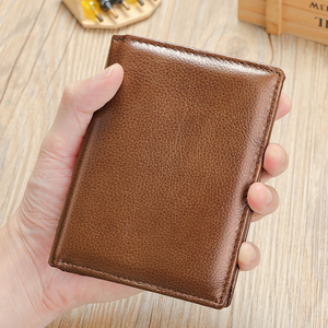 Portefeuille fin en cuir véritable pour homme, design court, style minimaliste, usage quotidien - Product Image 6
