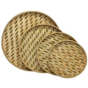 Best Seller Handmade Bamboo <b>Basket</b> With Rattan for Dry Goods Vegetable Food <b>Storage</b> Vermicelli <b>Basket</b> - Product Image 1
